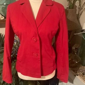 Chicos Size 0 Red jacket. Pockets still closed